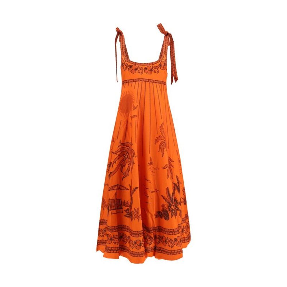 Alemais Orange Linen Casual Women's Dress